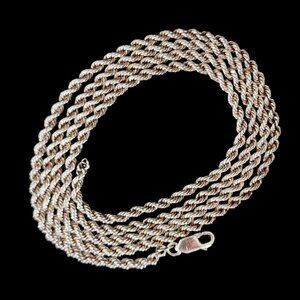 Vintage Sterling Silver Italian Unisex 30 inch 24 grams Rope Chain Necklace